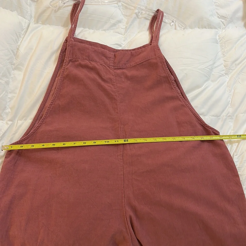 NWT Anthropologie Velvet by Graham & Spencer Emmie Pink Rose Overall Jumpsuit - Picture 9 of 11